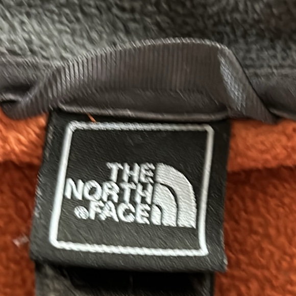 The North Face Color Block Orange & Grey Full Zip Fleece Jacket w Zipper Pockets - Picture 5 of 10